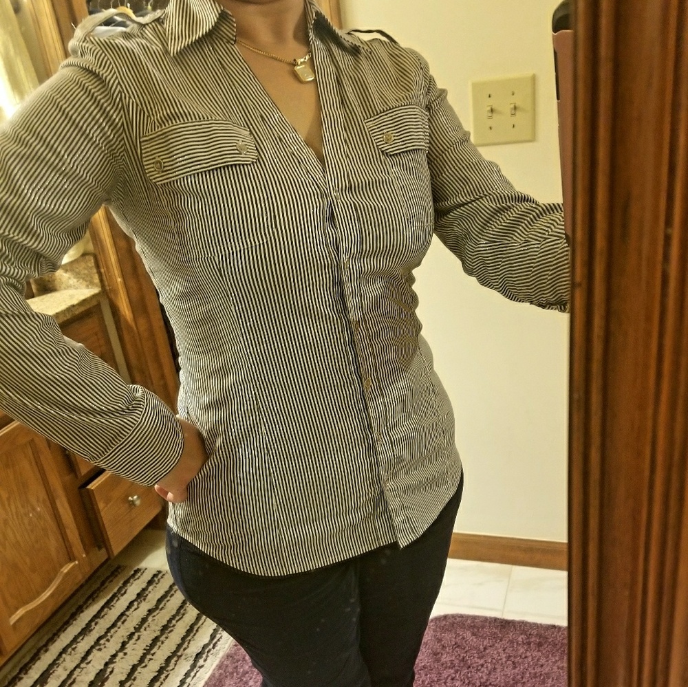 Express  stripped shirt  size m